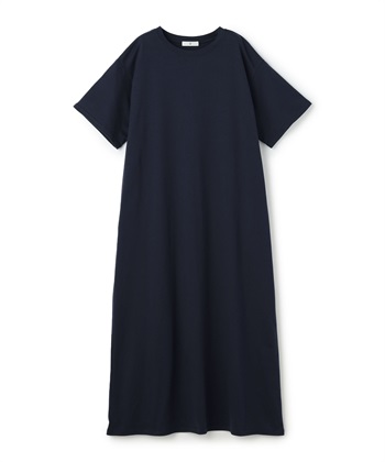 《汗染み防止》バックスリットベーシックワンピース(ネイビー-Ｍ)