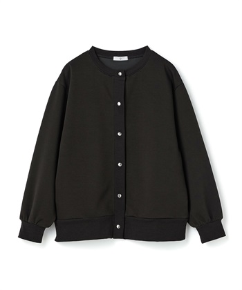 《UV》ドットボタンスウェットカーディガン(ブラック-Ｍ)
