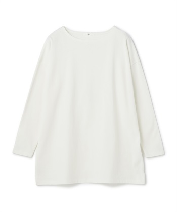 《よれにくい》オーバーサイズコットンロングスリーブTシャツ(オフ-Ｍ)