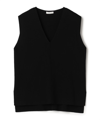 《洗える》サマ美え マシュマロミラノディープVネックベスト(ブラック-Ｍ)