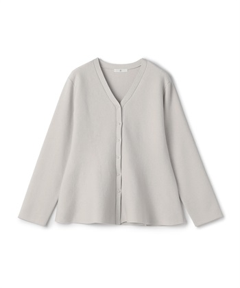 《洗える》サマ美え マシュマロミラノAラインペプラムカーディガン(オフベージュ-Ｍ)