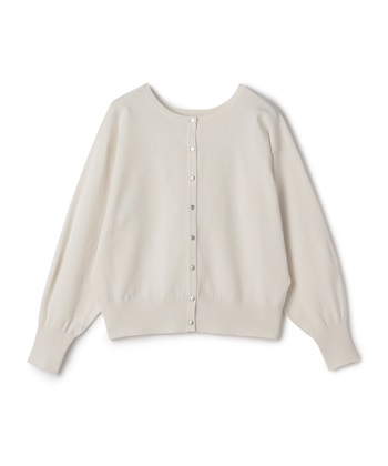 《洗える》サマ美え ２WAYクルーネックカーディガン(オフベージュ-Ｍ)
