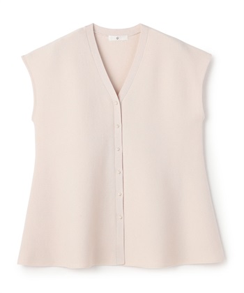《マシンウォッシャブル》サマ美え ペプラムニットベスト(オフベージュ-Ｍ)