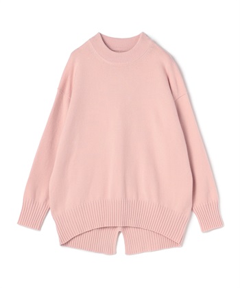 《洗える》エブ楽 バックスリットニット(ライトピンク-Ｍ)