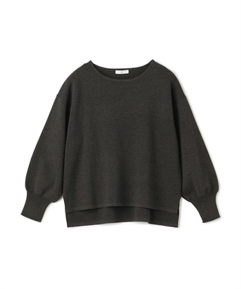 《洗える》サマ美え スウェットライクバルーンスリーブニット(チャコール-Ｍ)