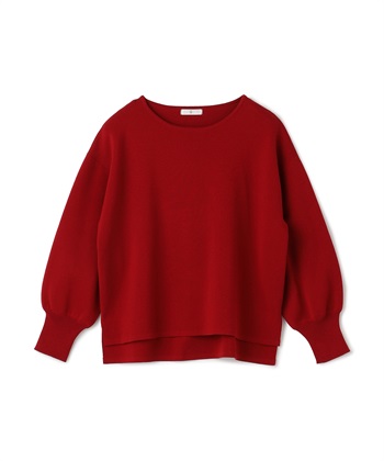 《洗える》サマ美え スウェットライクバルーンスリーブニット(レッド-Ｍ)