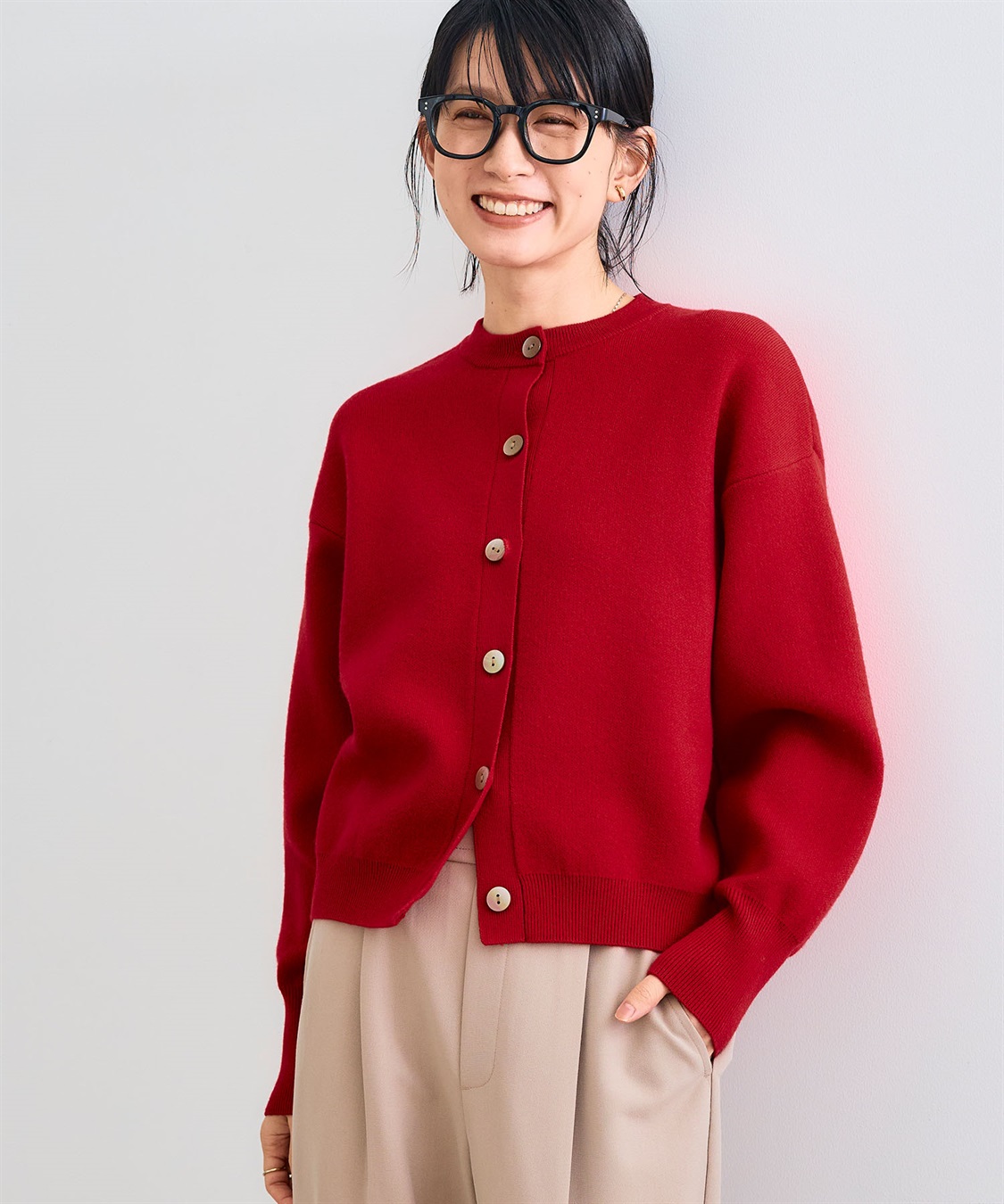 CROSS FUNCTION 《洗える》エブ楽 クルーネックニットカーディガン_main