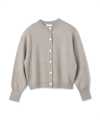 《洗える》エブ楽 クルーネックニットカーディガン(グレージュ-Ｍ)