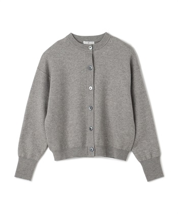 《洗える》エブ楽 クルーネックニットカーディガン(グレー-Ｍ)
