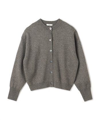 《洗える》エブ楽 クルーネックニットカーディガン(チャコール-Ｍ)