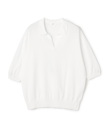 《UV/洗える》サマ美え スキッパーポロニットプルオーバー(オフ-Ｍ)