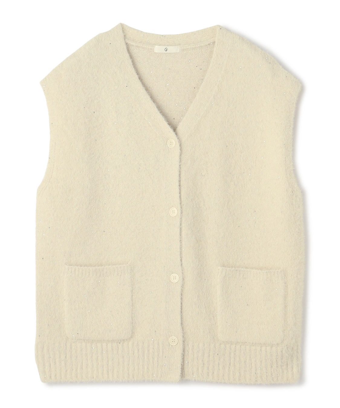 CROSS FUNCTION 《洗える》スパンコールフェザーニットベスト_variation_2