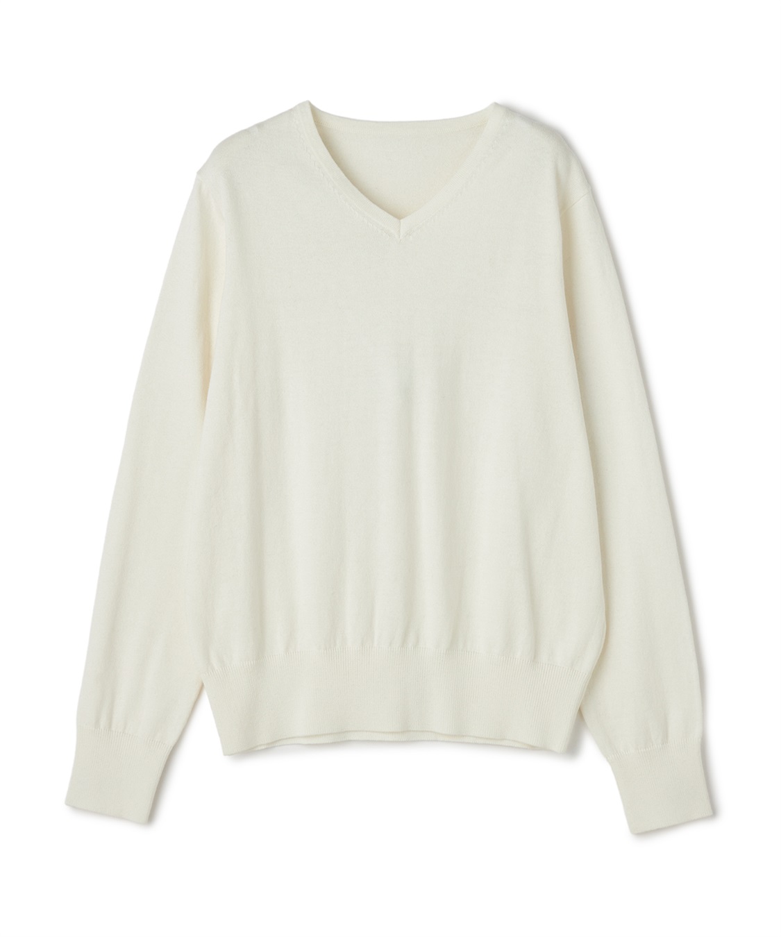 CROSS FUNCTION 《洗える》綿100％Vネックベーシックニット_variation_2