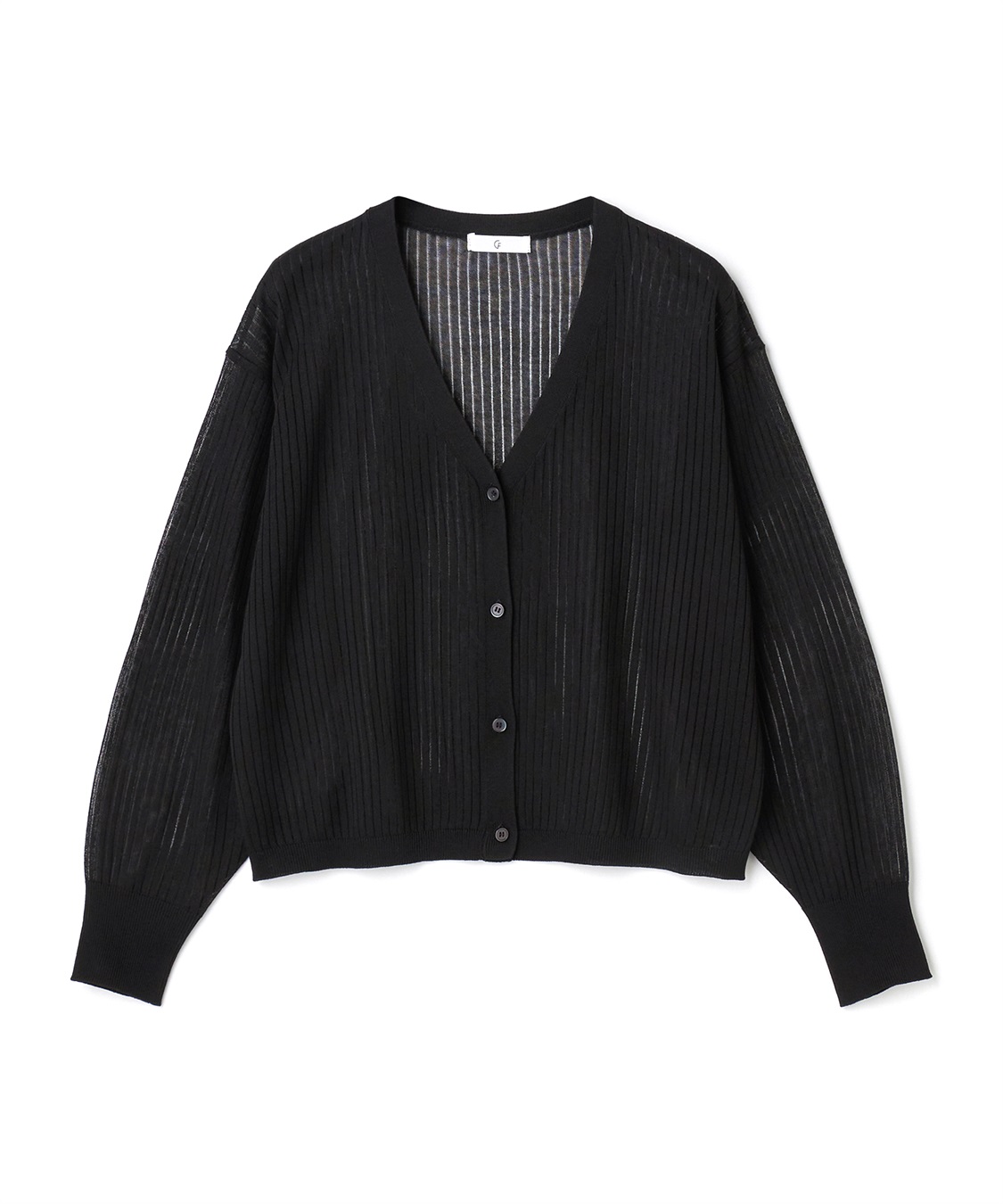 CROSS FUNCTION 《洗える》サマ美え シアーリブニットVネックカーディガン_variation_1