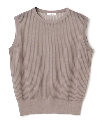 《洗える》サマ美え シアーリブニットベスト(モカ-Ｍ)