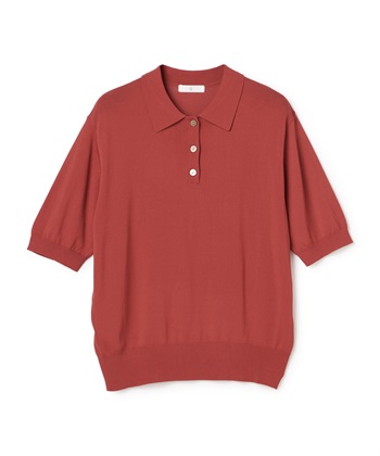 CROSS FUNCTION 《洗える》サマ美え 配色サマーニットポロトップス_variationthumb_1