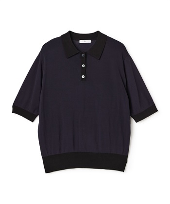CROSS FUNCTION 《洗える》サマ美え 配色サマーニットポロトップス_variationthumb_2