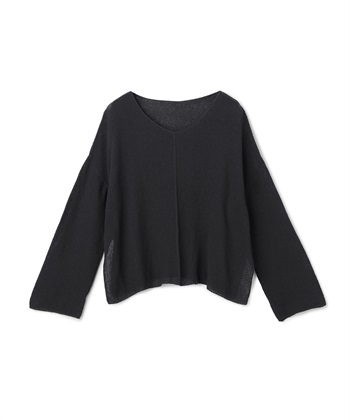 《洗える》エブ楽 ルーズクラフトニットプルオーバー(チャコール-Ｍ)