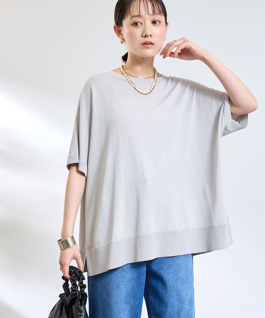 CROSS FUNCTION 《洗える》エブ楽 ドルマンスリーブニットプルオーバー_main