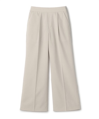 《UV/洗える》サマ美え 冷感麻調ワイドパンツ(ベージュ-Ｍ)