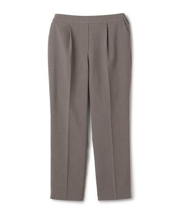 《UV/洗える》サマ美え 冷感麻調テーパードパンツ(ブラウン-Ｍ)