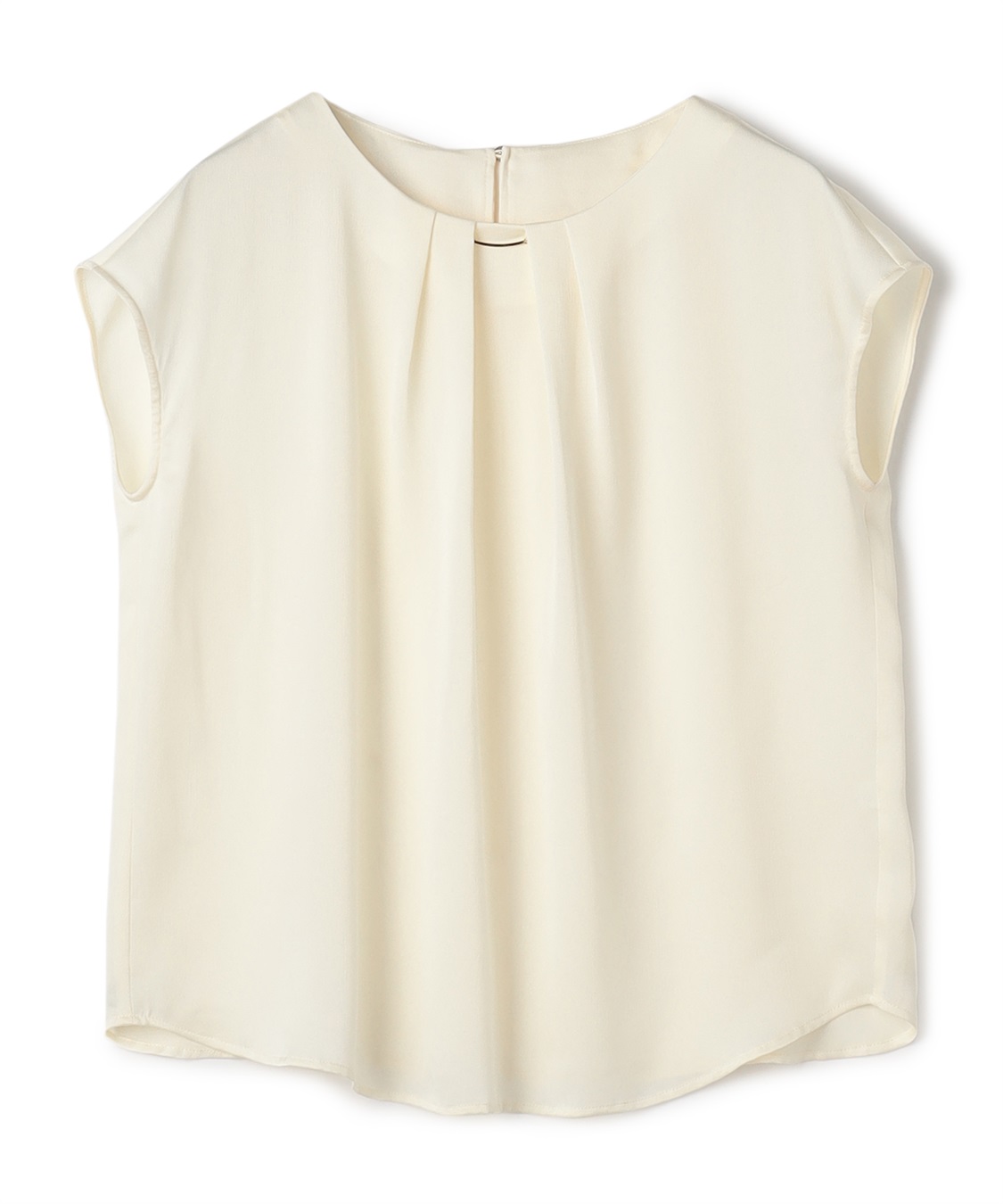 CROSS FUNCTION 《シワになりにくい》正解タックフレンチスリーブサテンブラウス_variation_1