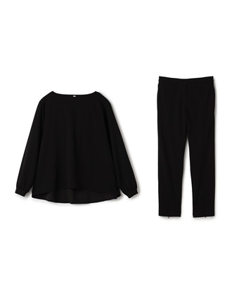 CROSS FUNCTION 《2点セット》サマ美え ジョーゼットボートネックブラウス&amp;ジョガーパンツセット【CF/クロスファンクション】_variationthumb_1