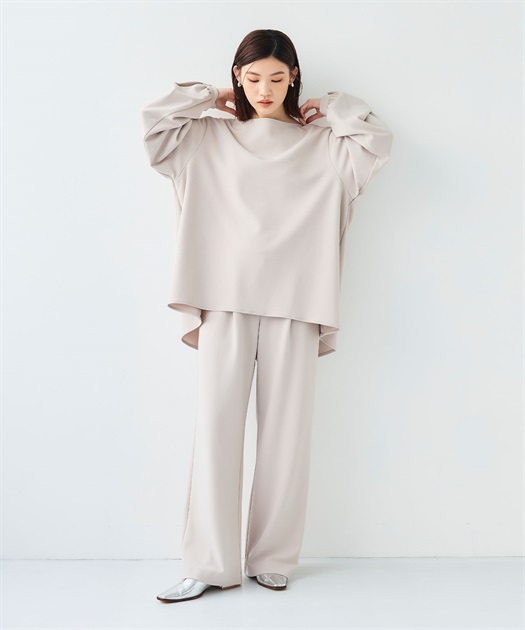 2点セット》サマ美え ジョーゼットボートネックブラウス&ワイド
