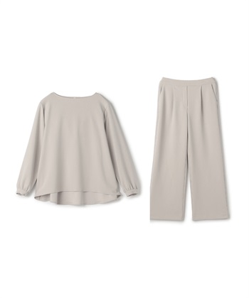 CROSS FUNCTION 《2点セット》サマ美え ジョーゼットボートネックブラウス&amp;ワイドパンツセット【CF/クロスファンクション】_variationthumb_2