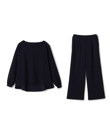 CROSS FUNCTION 《2点セット》サマ美え ジョーゼットボートネックブラウス&amp;ワイドパンツセット【CF/クロスファンクション】_variationthumb_3