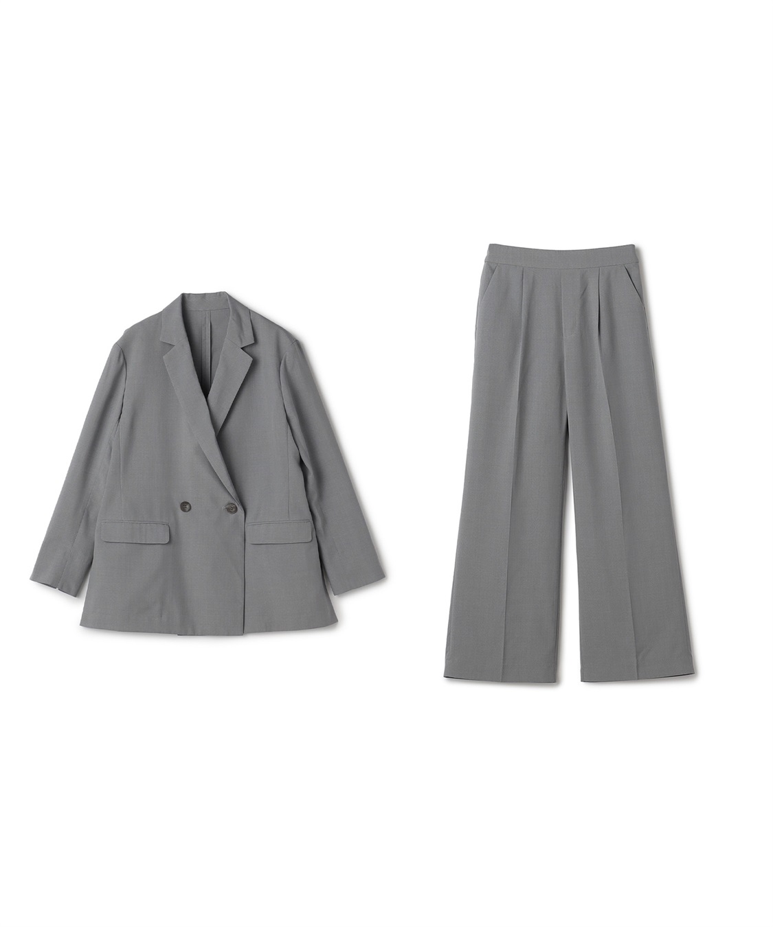 CROSS FUNCTION 《2点セット》サマ美え 冷感麻調テーラードジャケット&amp;ワイドパンツセット【CF/クロスファンクション】_variation_1
