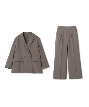 CROSS FUNCTION 《2点セット》サマ美え 冷感麻調テーラードジャケット&amp;ワイドパンツセット【CF/クロスファンクション】_variationthumb_2