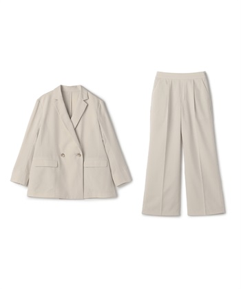 CROSS FUNCTION 《2点セット》サマ美え 冷感麻調テーラードジャケット&amp;ワイドパンツセット【CF/クロスファンクション】_variationthumb_3