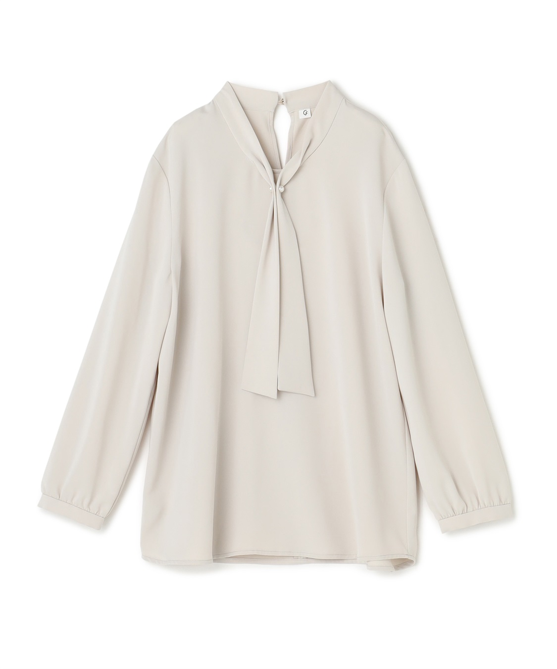 CROSS FUNCTION 《シワになりにくい》シルキーサテンパールボウタイブラウス_variation_1