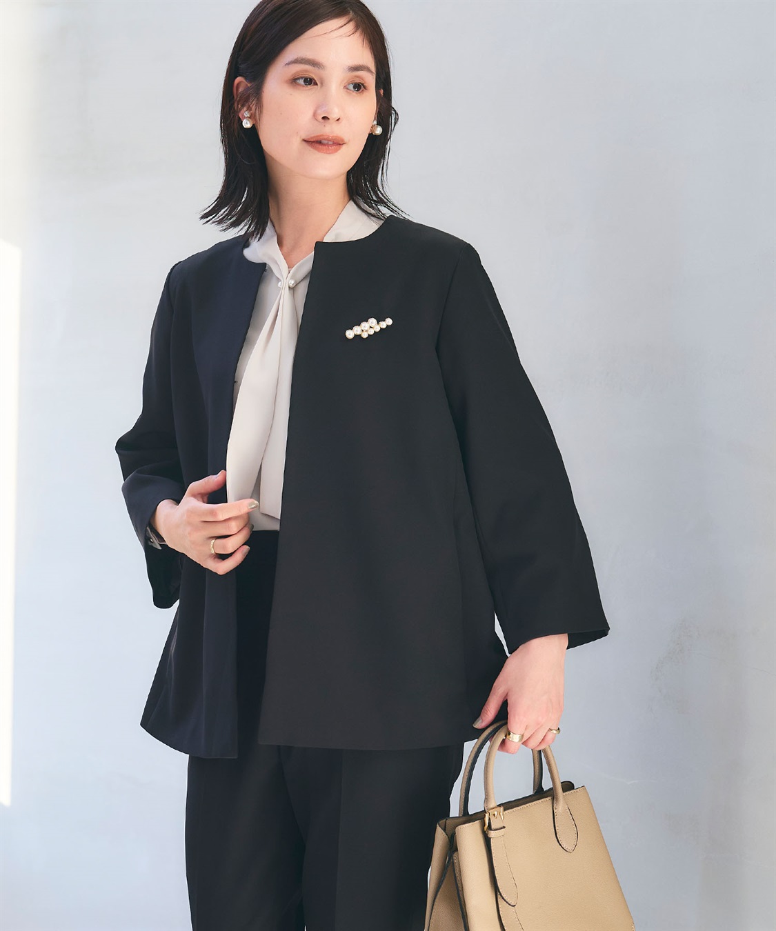 CROSS FUNCTION 《洗える・シワになりにくい》正解Aラインフレアジャケット_main