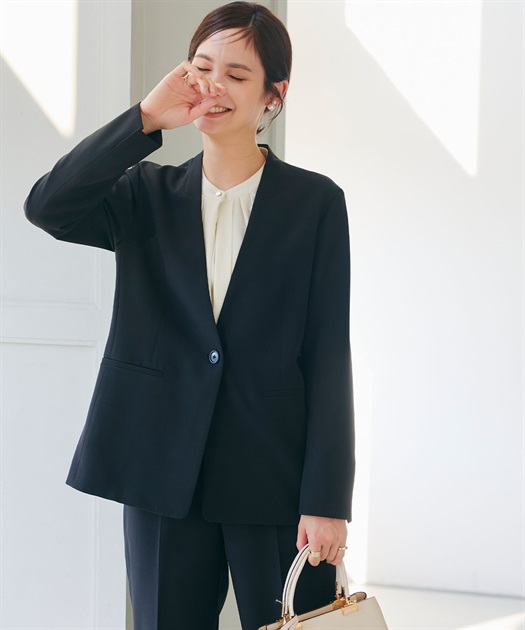 CROSS FUNCTION 《洗える・シワになりにくい》正解ノーカラージャケット