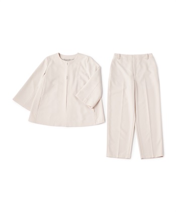 CROSS FUNCTION 《洗える・シワになりにくい》2点セット 正解 Aラインフレアジャケット&amp;ワイドパンツ_variationthumb_1