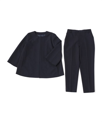 CROSS FUNCTION 《洗える・シワになりにくい》2点セット 正解 Aラインフレアジャケット&amp;テーパードパンツ_variationthumb_3