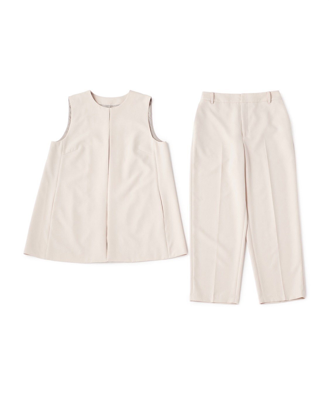 CROSS FUNCTION 《洗える・シワになりにくい》2点セット 正解 ロングジレ&amp;ワイドパンツ_variation_1