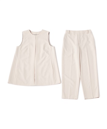 CROSS FUNCTION 《洗える・シワになりにくい》2点セット 正解 ロングジレ&amp;ワイドパンツ_variationthumb_1