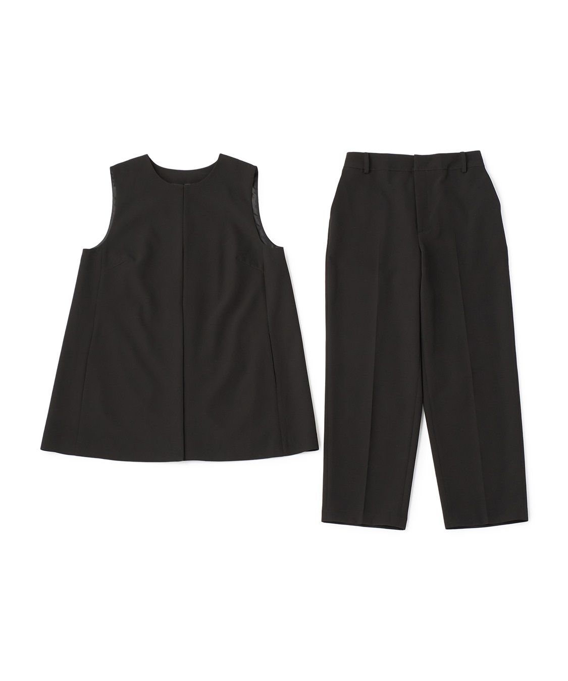 CROSS FUNCTION 《洗える・シワになりにくい》2点セット 正解 ロングジレ&amp;ワイドパンツ_variation_2