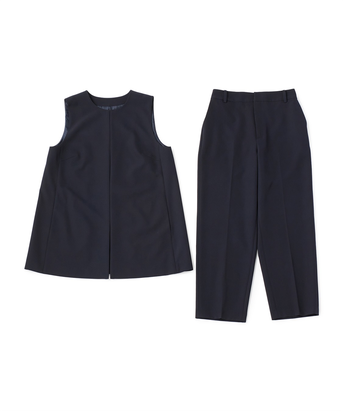 CROSS FUNCTION 《洗える・シワになりにくい》2点セット 正解 ロングジレ&amp;ワイドパンツ_variation_3