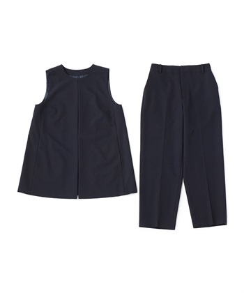 CROSS FUNCTION 《洗える・シワになりにくい》2点セット 正解 ロングジレ&amp;ワイドパンツ_variationthumb_3