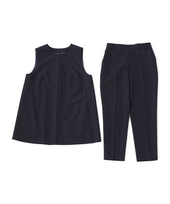 CROSS FUNCTION 《洗える・シワになりにくい》2点セット 正解 ロングジレ&amp;テーパードパンツ_variationthumb_3