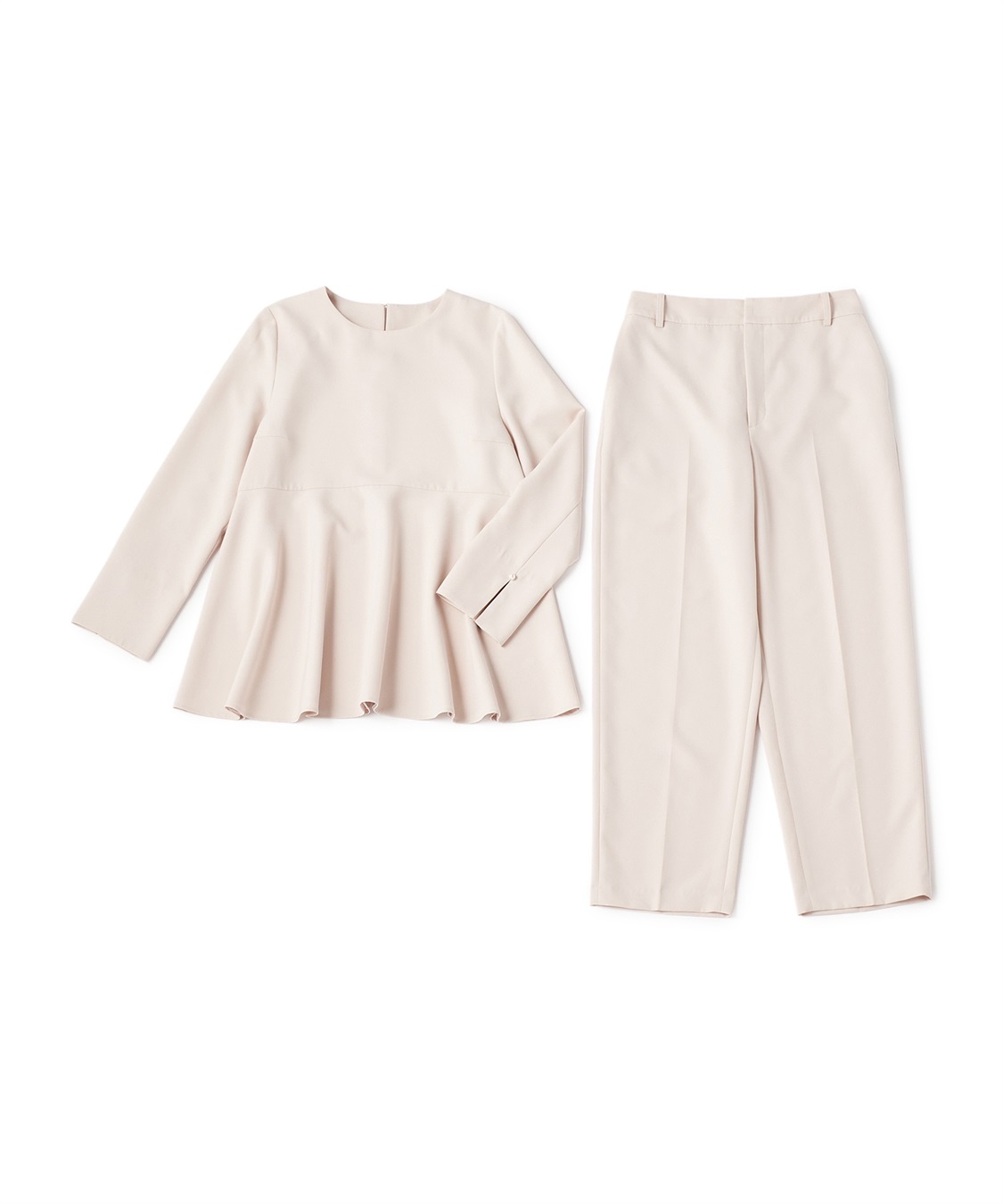 CROSS FUNCTION 《洗える・シワになりにくい》2点セット 正解 ペプラムブラウス&amp;ワイドパンツ_variation_1