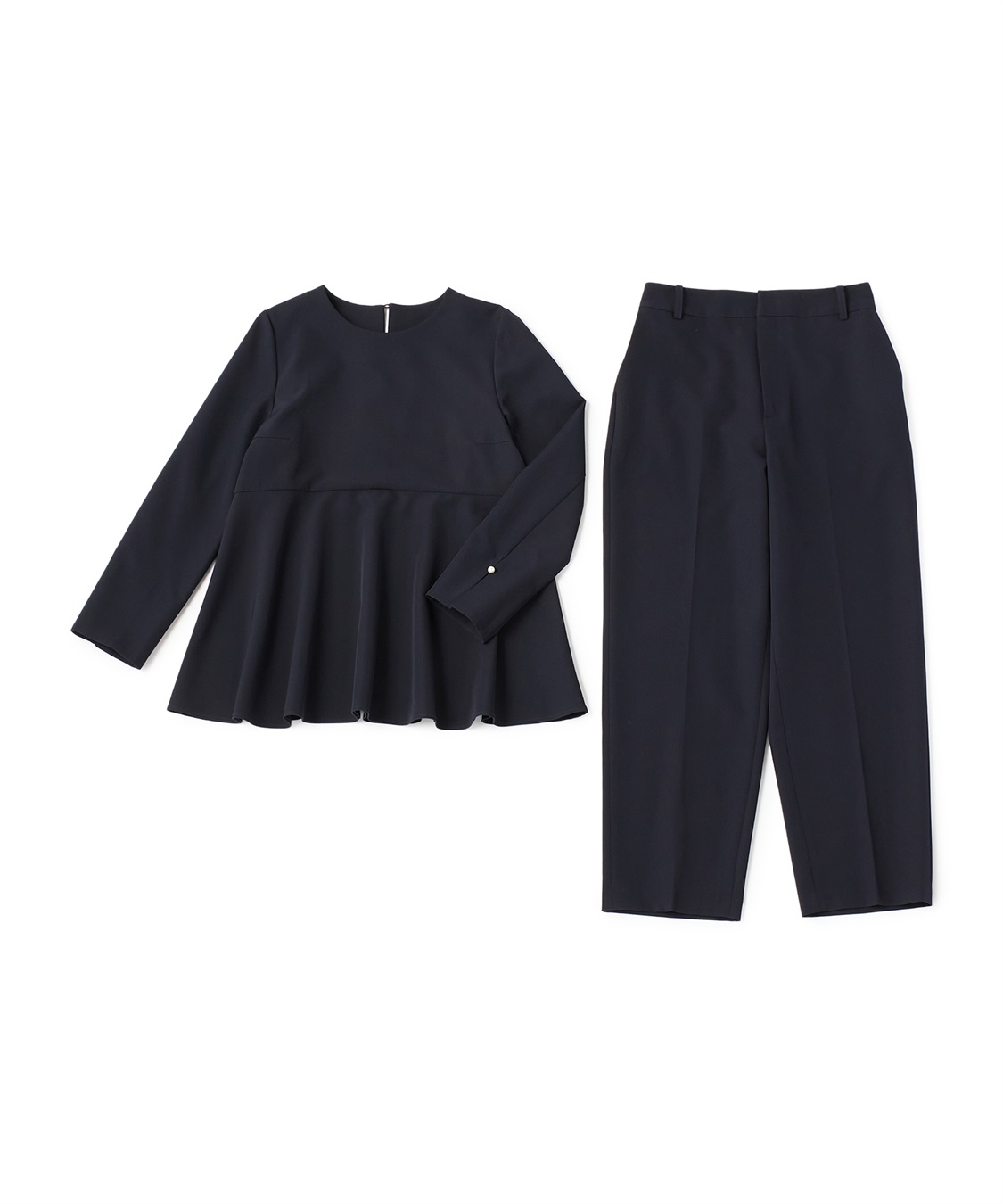 CROSS FUNCTION 《洗える・シワになりにくい》2点セット 正解 ペプラムブラウス&amp;ワイドパンツ_variation_3