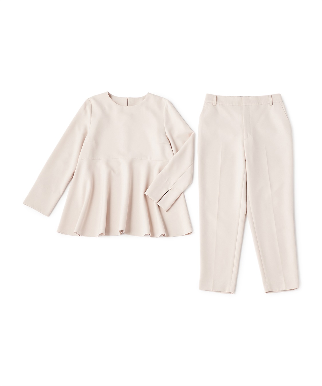 CROSS FUNCTION 《洗える・シワになりにくい》2点セット 正解 ペプラムブラウス&amp;テーパードパンツ_variation_1