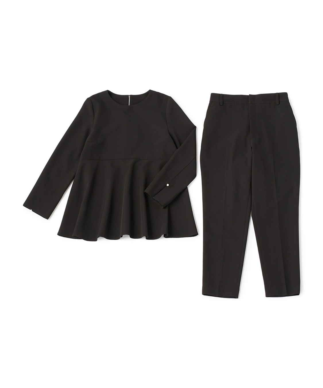 CROSS FUNCTION 《洗える・シワになりにくい》2点セット 正解 ペプラムブラウス&amp;テーパードパンツ_variation_2