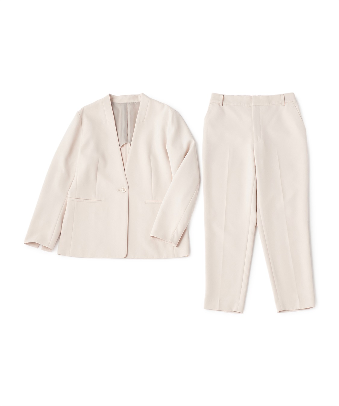 CROSS FUNCTION 《洗える・シワになりにくい》2点セット 正解 ノーカラージャケット&amp;テーパードパンツ_variation_1