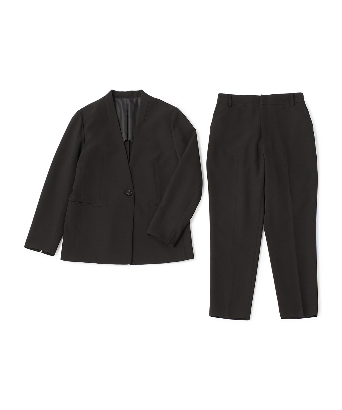 CROSS FUNCTION 《洗える・シワになりにくい》2点セット 正解 ノーカラージャケット&amp;テーパードパンツ_variation_2